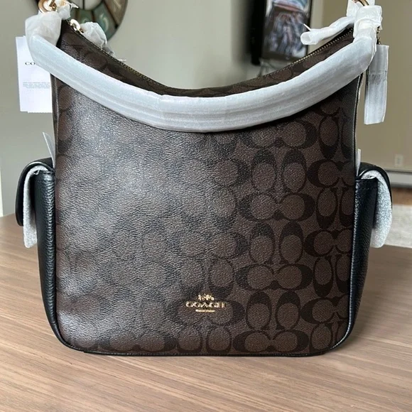 NWT $478 Coach NWT Pennie Shoulder/Crossbody Bag in Signature Canvas - Picture 5 of 14